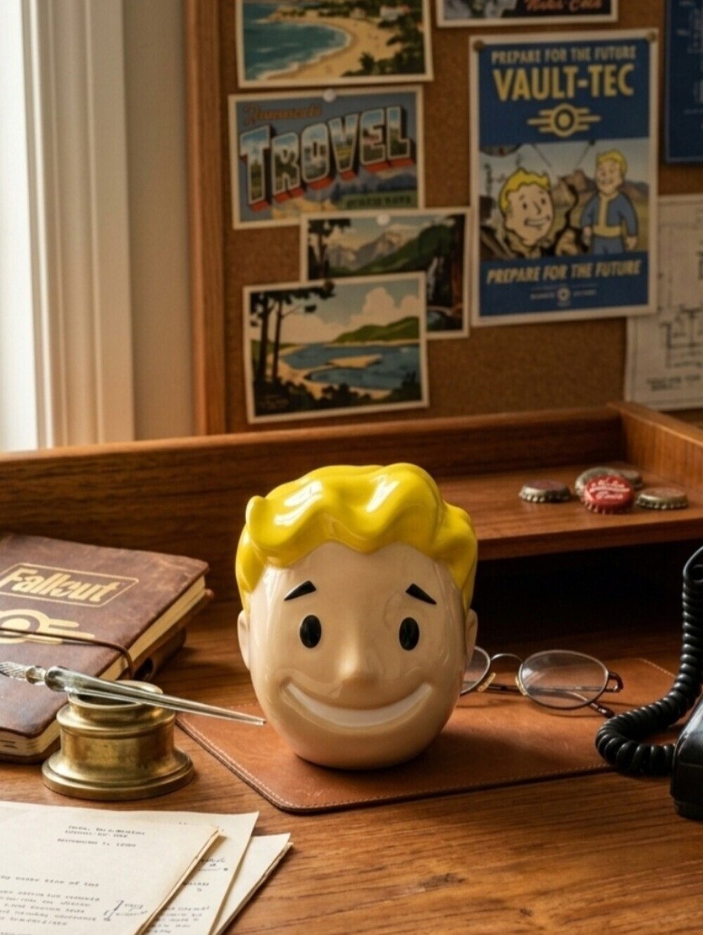 Fallout Vault Boy Head 3D Molded Ceramic Coffee Mug